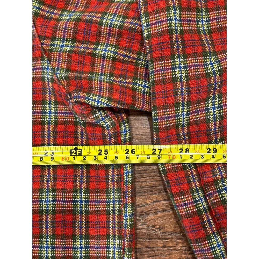 ORVIS Heavy Flannel Shirt Jacket Red Plaid Camp Shacket Pockets Cotton Mens L - Picture 6 of 10